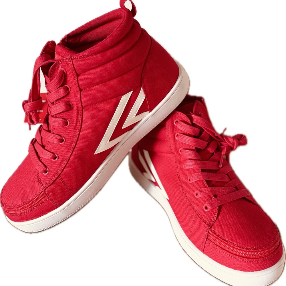 Billy Red High-Top Sneakers with White Accents